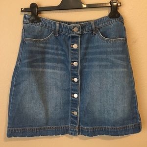 H&M Button-Front Denim Skirt
